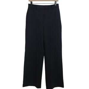 Boden Women Sz 8L Westbourne Ponte Trousers Navy Wide Leg High Waist Work Pants